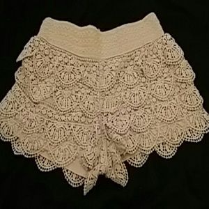 Crocheted shorts.